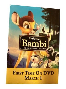 Walt Disney Bambi Movie Button - Yellow & Teal Artwork